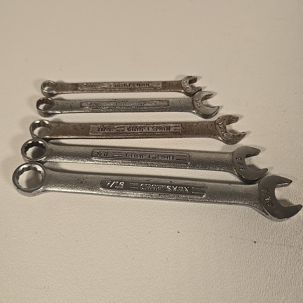 CRAFTSMAN 5PC-12PT SAE-V- SERIES-7/16" TO 1/4" COMBINATION WRENCHES
